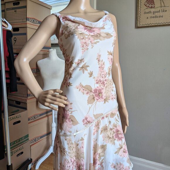 Vintage Y2K Ruby Rox Midi Dress Asymmetrical Floral Fairycore Cottagecore Size 3 - Picture 8 of 16